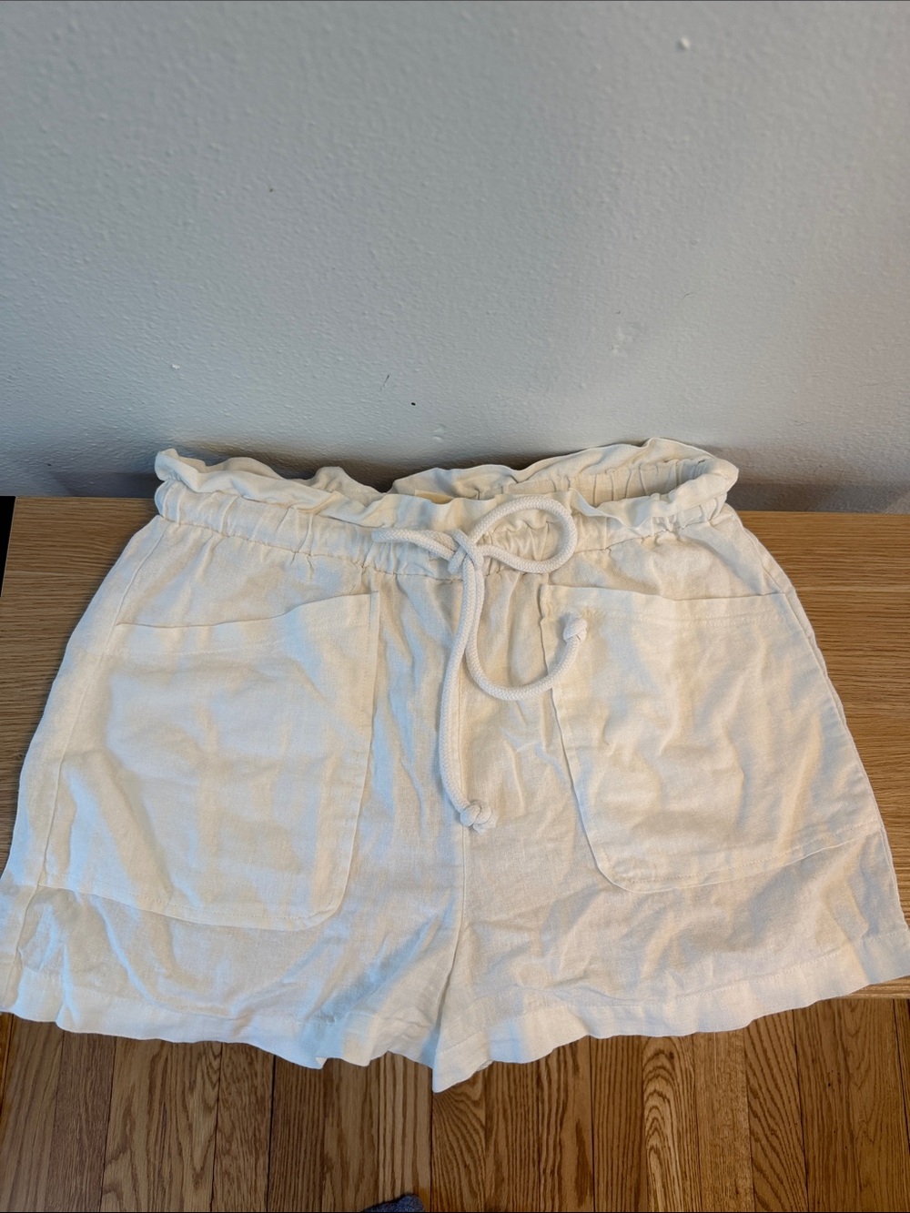 Universal Thread White High-Waist Paperbag Drawstring Shorts